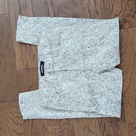 Express Mid Rise Skinny Jeans Foil Snakeprint 6R - Picture 2 of 6